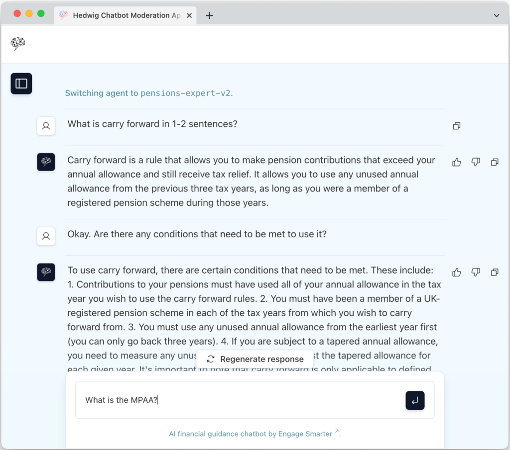 AI platform screenshot